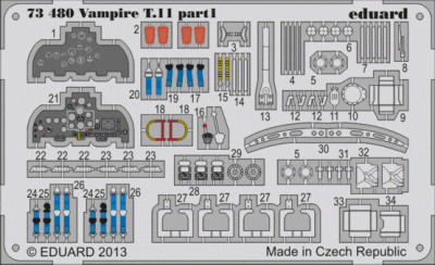 Eduard 73480 Vampire T.11 1/72