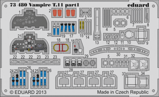 Eduard 73480 Vampire T.11 1/72