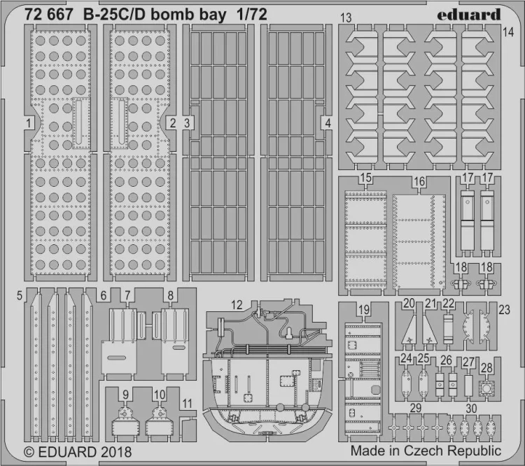 Eduard 72667 SET B-25C/D bomb bay (AIRF) 1/72