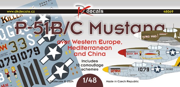 Dk Decals 48069 P-51B/C Mustang o. Western Europe (10x camo) 1/48