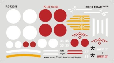Rising Decals 72058 Ki-48-I/II Sokei (6x camo) 1/72