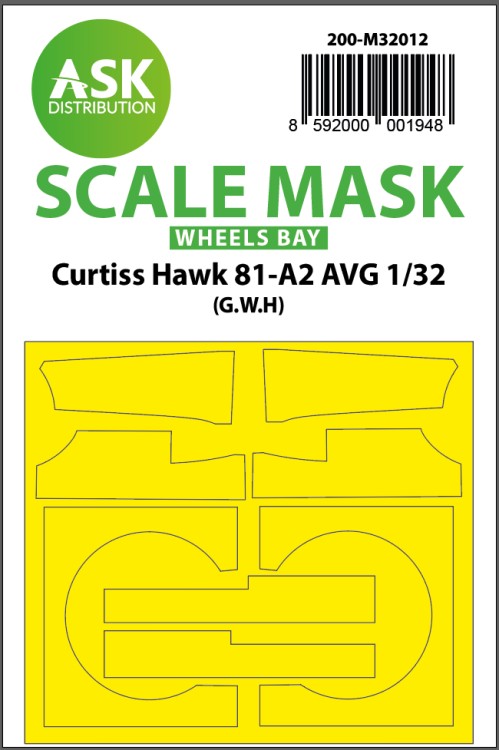 Art Scale 200-M32012 Curtiss Hawk 81-A2 AVG wheels bay masks 1/32