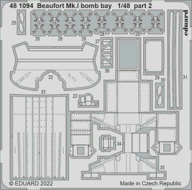 Eduard 481094 SET Beaufort Mk.I bomb bay (ICM) 1/48
