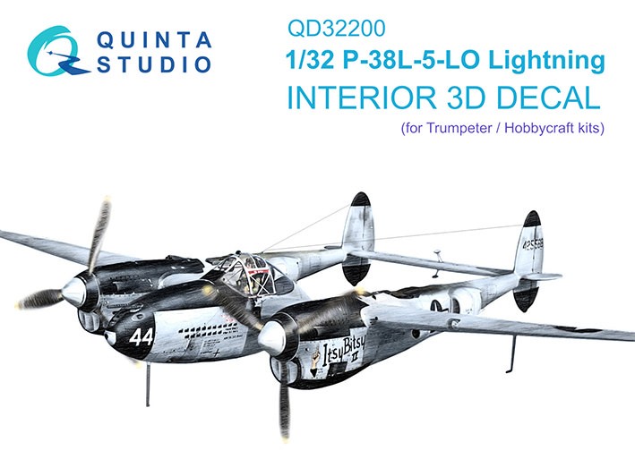 Quinta Studio QD32200 P-38L-5-LO Lightning (Trumpeter/Hobbycraft) 3D Декаль интерьера кабины 1/32