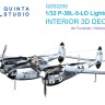 Quinta Studio QD32200 P-38L-5-LO Lightning (Trumpeter/Hobbycraft) 3D Декаль интерьера кабины 1/32