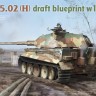 Takom 2191 Немецкий тяжёлый танк VK 45.02(H) draft blueprint w 1461 1/35