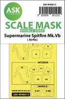 Art Scale 200-M48015 Supermarine Spitfire Mk.Vb wheels and canopy frame paint masks (inside & outside) 1/48
