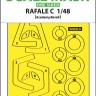Art Scale 200-M48118 Dassault Rafale C wheels and canopy frame paint mask (outside only) 1/48