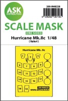 Art Scale 200-M48228 Hawker Hurricane Mk.IIc wheels and canopy frame paint mask (outside only) 1/48
