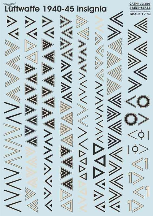 Print Scale 72486 Luftwaffe 1940-45 insignia. Winkel 1/72