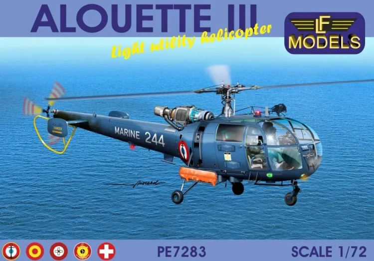 Lf Model P7283 Alouette III Light utility helicopter,5x camo 1/72