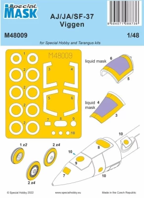 Special Hobby M48009 Mask for AJ/JA/SF-37 Viggen (SPH/TARA) 1/48