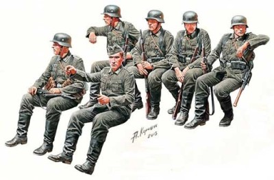 Master Box 35137 Набор фигур German Infantry &quot;Off to the front&quot; Vehicle riders 1/35