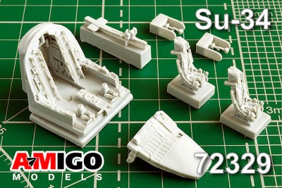 Amigo Models AМG 72329 Кабина самолета Су-34 с катапультным креслом К-36ДМ серия 2 1/72