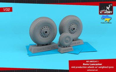 Armory ARAW32411 Avro Lancaster wheels mid type with weighted tyres 1/32