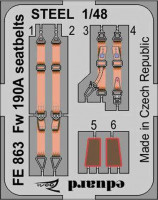 Eduard FE863 Fw 190A seatbelts STEEL 1/48