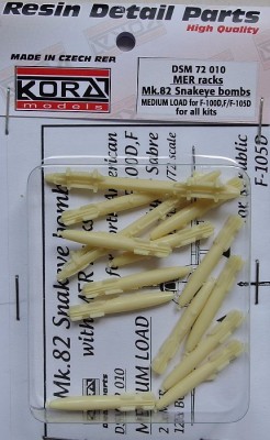Kora Model DSM72010 MER racks Mk.82 Snakeye bombs (F-100D,F,105D) 1/72