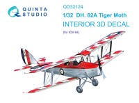 Quinta studio QD32124 DH 82A Tiger Moth (ICM) 3D Декаль интерьера кабины 1/32