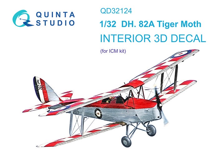 Quinta studio QD32124 DH 82A Tiger Moth (ICM) 1/32