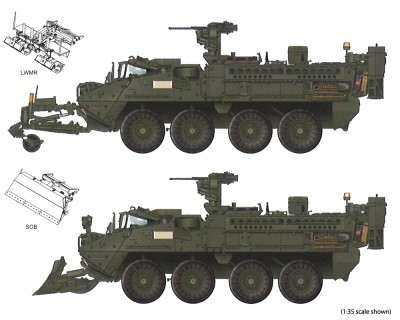 Trumpeter 07456 Stryker Engineer Squad Vehicle with Straight Obstacle Blade 1/72