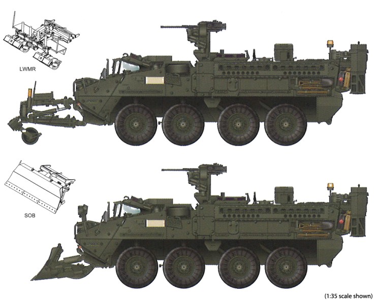 Trumpeter 07456 Stryker Engineer Squad Vehicle with Straight Obstacle Blade 1/72