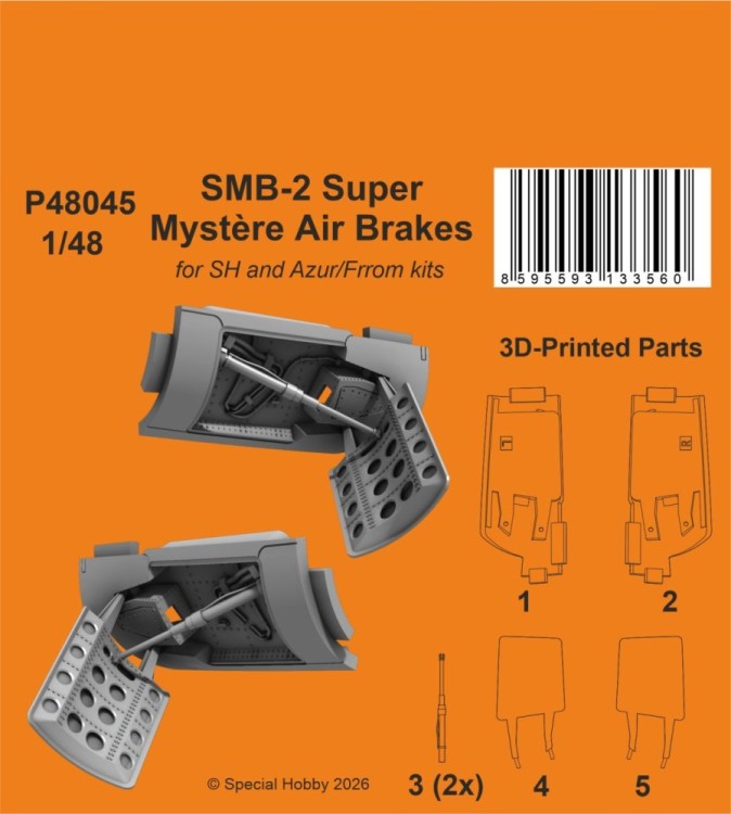 CMK P48045 SMB-2 Super Mystere Air Brakes (SP.HOBBY) 1/48