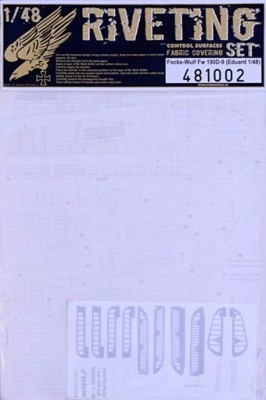 HGW 481002 Fw 190D-9 (EDU) - Riveting Set&amp;contr.surfaces 1/48