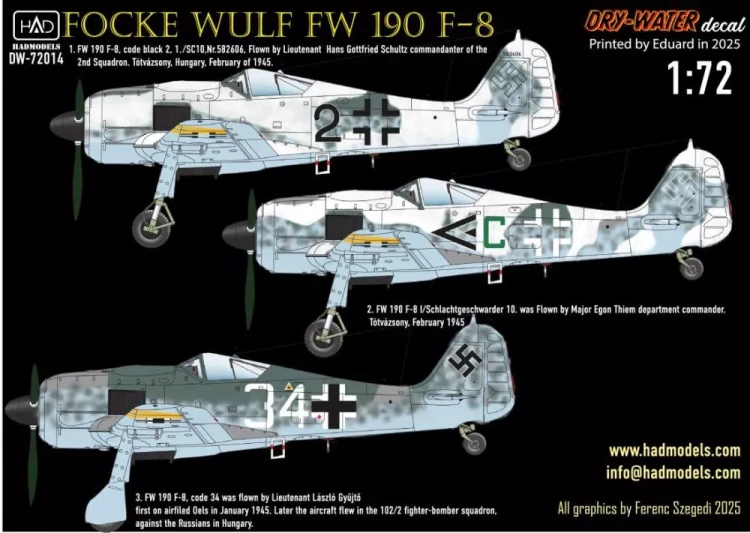 HAD DW72014 Decal Focke-Wulf Fw 190 F-8 (dry-water) 1/72
