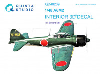 Quinta studio QD48239 A6M2 Zero (Eduard) 3D Декаль интерьера кабины 1/48