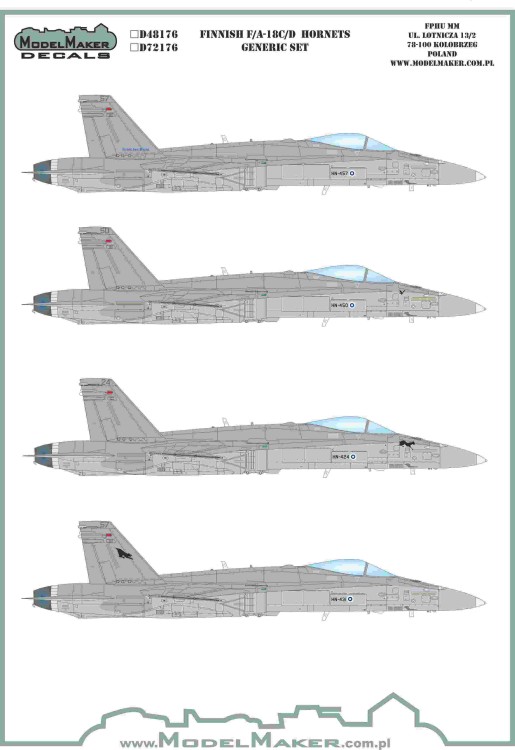 Model Maker Decals D72176 Finnish F/A-18C/D Hornets - generic set 1/72