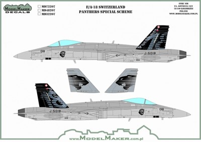 Model Maker Decals MD48207 McDonnell-Douglas F/A-18C Switzerland Panthers special scheme 1/48