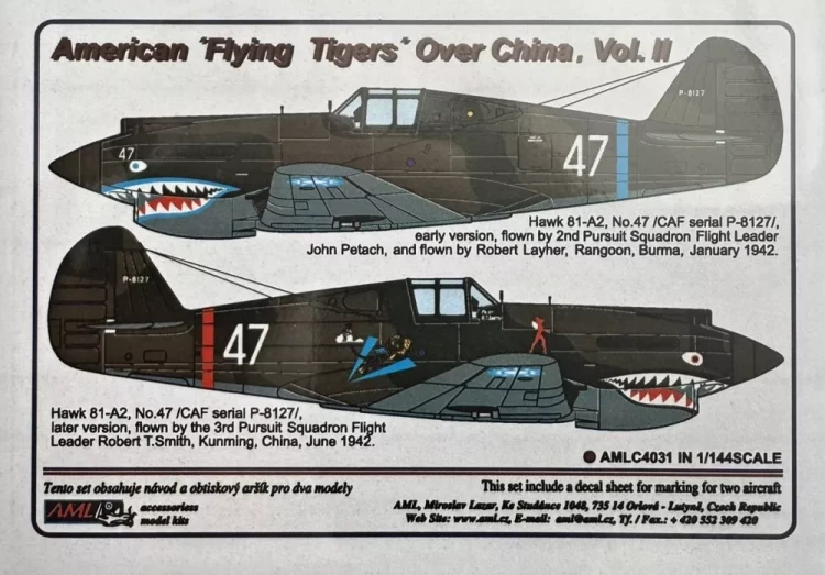 AML AMLC144031 Decals American 'Flying Tigers' o.China Pt.2 1/144