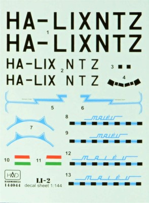 HAD 144044 Decal Li-2 MALEV (for EAST.EXPRESS kit) 1/144
