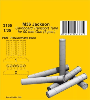 CMK SP3155 M36 Jackson Cardboard Transport Tube (6 pcs.) 1/35