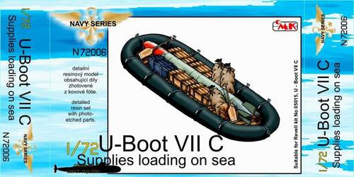 CMK N72006 U-Boot VII Supplies loading on sea (food, boat, 1x torpedoe)for REV 1/72