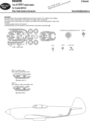 New Ware NWA-M1191 Mask Yak-9T EXPERT (ZVE 4831) 1/48
