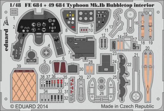 Eduard FE684 Typhoon Mk.Ib Bubbletop interior S.A.