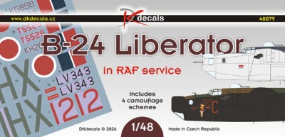 Dk Decals 48079 B-24 Liberator in RAF Service (4x camo) 1/48