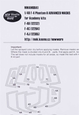 New Ware NWA-M0041 1/48 Mask F-4 Phatnom II ADVANCED (ACAD)
