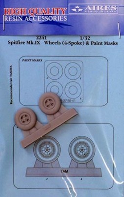 Aires 2241 Spitfire Mk.IX wheels (4-spoke) &amp; paint masks 1/32