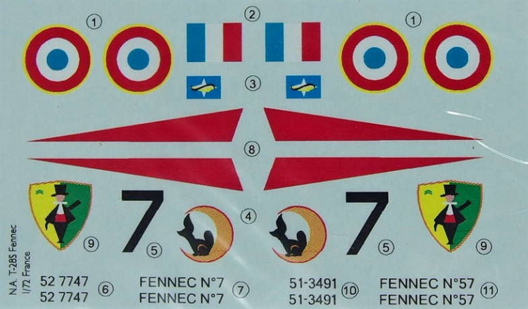 LF Model C72169 Decals N.A. T-28S Fennec over Algeria (HELL) 1/72