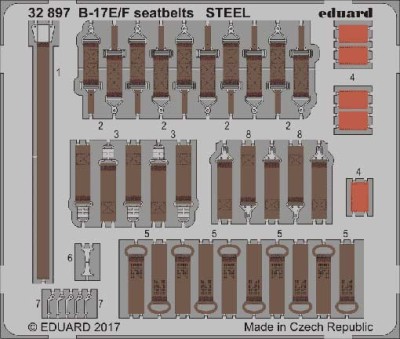 Eduard 32897 B-17E/F seatbelts STEEL 1/32 HKM