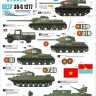 Star Decals 35-C1277 Vietnam # 5. NVA North Vietnamese Tanks and AFVs markings.T-34/85M, SU-100, BTR-50P (AA), PT-76B, ZSU-23-4M SPAAG,M41A3 Walker Bulldog, M37 truck.(Soviet) 1/35