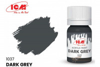 ICM C1037 Темно-серый(Dark Grey), краска акрил, 12 мл