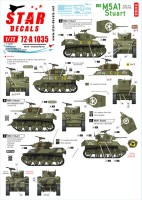 Star Decals 72-A1035 US M5A1 Stuart. 75th-D-Day-Special.Normandy and France in 1944.Early and Late turrets. 67th Armored Division, 67th Armored Regiment, 37th Tank Battalion 1/72