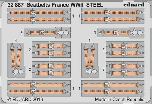 Eduard 32887 Seatbelts France WWII STEEL 1:32