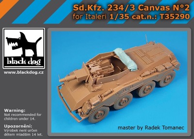 Black Dog T35290 Sd.Kfz.234/3 Armoured Car Canvas NВ°2 (designed to be used with Italeri kits) 1/35