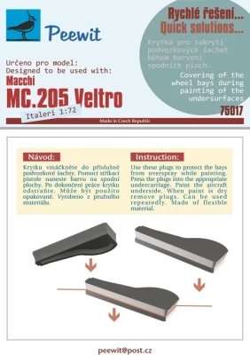 Peewit P75017 Wheel bay cover for MC.205 Veltro (ITAL) 1/72