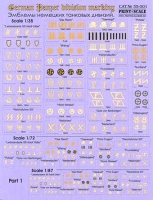 Print Scale 35-001 Эмблемы танковых дивизий Германии 1939-45.Ч.1 1/35