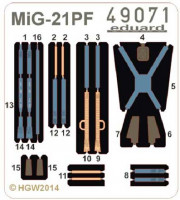 Eduard 49071 1/48 Ремни для MiG-21PF seatbelts FABRIC